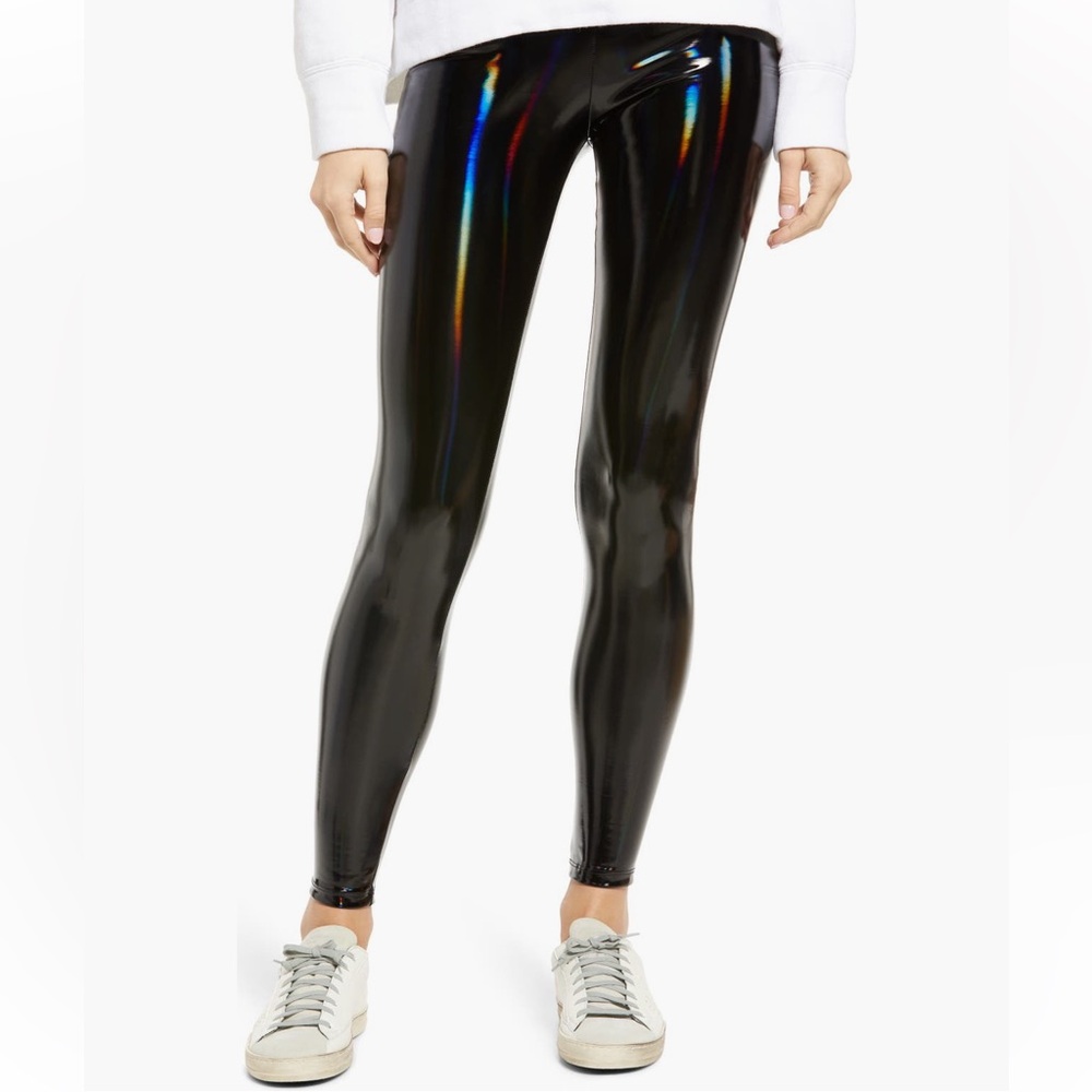 Yummie Barbarella Faux Leather Legging in Black Size Medium